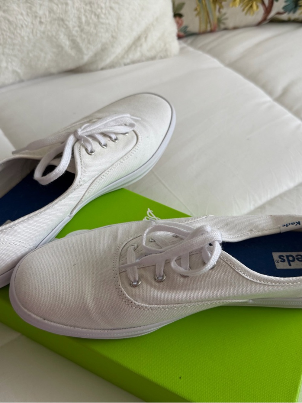 Keds White and Blue Sneaker (Interior View)